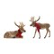 Melrose Carved Winter Moose with Scarf Christmas Tabletop Decoration - 20.5" - Set of 2